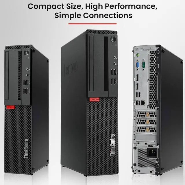 Alt view image 3 of 7 - Lenovo ThinkCentre SFF Desktop Computer PC Intel Core i3-6100, upto 3.70GHz, 32GB DDR4 Ram, 1TB SSD + 1TB HDD , BTO Keyboard & Mouse, 24" LED Screen, Built-in Wi-Fi, Windows 11 Pro (Renewed)