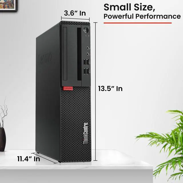 Alt view image 4 of 7 - Lenovo ThinkCentre SFF Desktop Computer PC Intel Core i3-6100, upto 3.70GHz, 32GB DDR4 Ram, 1TB SSD + 1TB HDD , BTO Keyboard & Mouse, 24" LED Screen, Built-in Wi-Fi, Windows 11 Pro (Renewed)