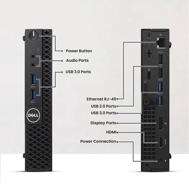 Alt view image 2 of 7 - DELL OptiPlex Desktop Micro Computer Tiny PC Intel Quad Core i5-6500T upto 3.10GHz 32GB DDR4 RAM, 2TB Solid State Drive, Bto Keyboard & Mouse, 24" LED Screen, Windows 11 Professional (Renewed)