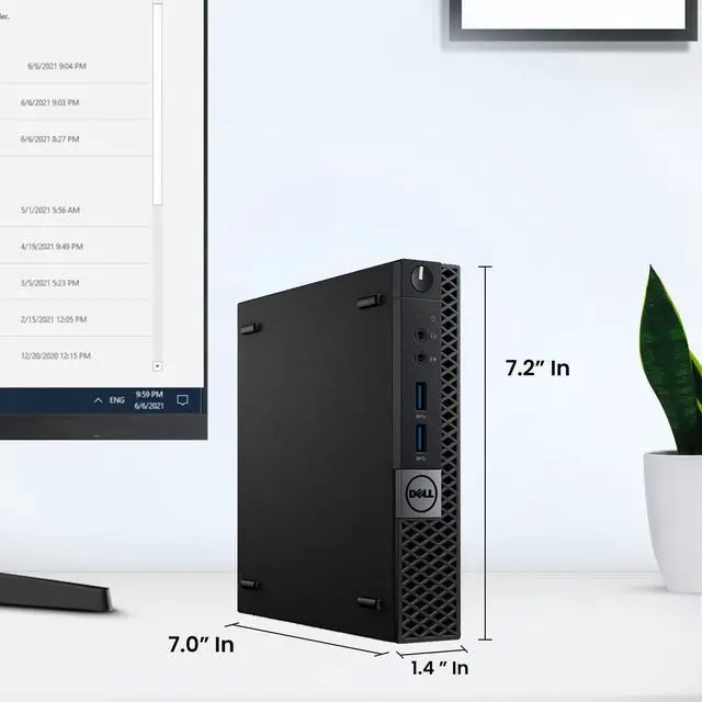 Alt view image 3 of 7 - DELL OptiPlex Desktop Micro Computer Tiny PC Intel Quad Core i5-6500T upto 3.10GHz 32GB DDR4 RAM, 2TB Solid State Drive, Bto Keyboard & Mouse, 24" LED Screen, Windows 11 Professional (Renewed)