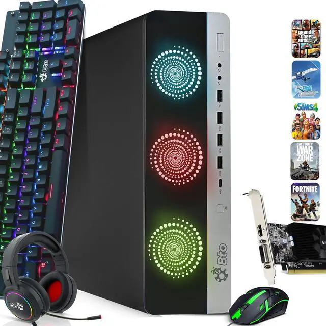 Main image of HP RGB SSF Desktop Gaming PC, Intel i5-6500, 16GB DDR4 Ram, 1TB Solid State Drive(SSD), NVIDIA GeForce GTX 1050ti, Wi-Fi, BTO RGB Keyboard & Mouse, Windows 11 Professional (Renewed)