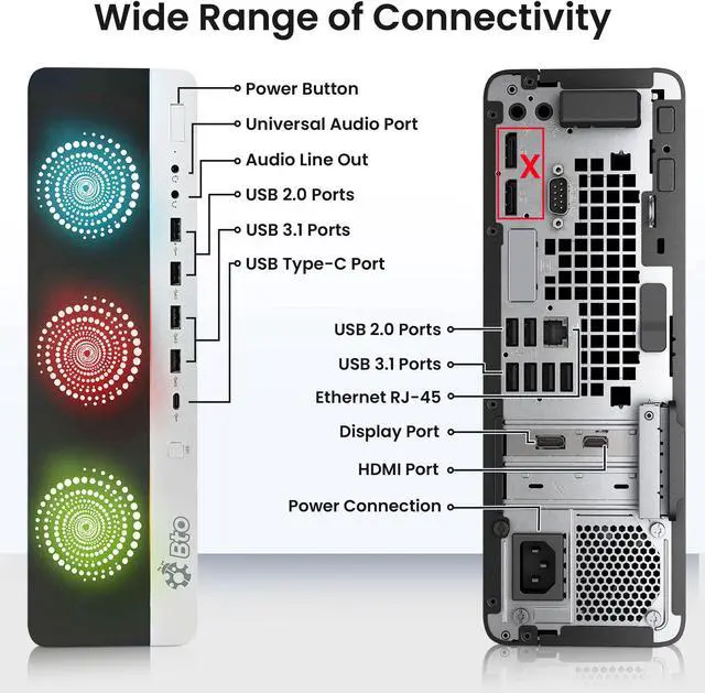 Alt view image 2 of 7 - HP RGB SSF Desktop Gaming PC, Intel i5-6500, 32GB DDR4 Ram, 2TB Solid State Drive(SSD), NVIDIA GeForce GTX 1050ti, Wi-Fi, BTO RGB Keyboard & Mouse, Windows 11 Professional (Renewed)