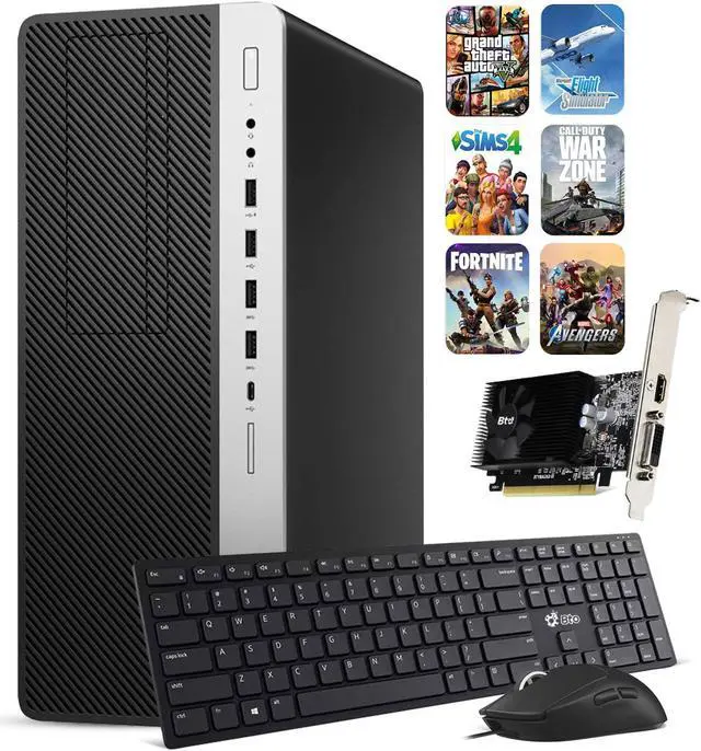 Main image of HP G4 Gaming Tower Desktop Computer PC Intel i5-8500 up to 4.10Ghz, 16GB DDR4 Ram, 256GB SSD 1TB HDD, AMD Radeon RX 550, Bto Keyboard & Mouse, Wi-Fi, Windows 11 Professional (Renewed)