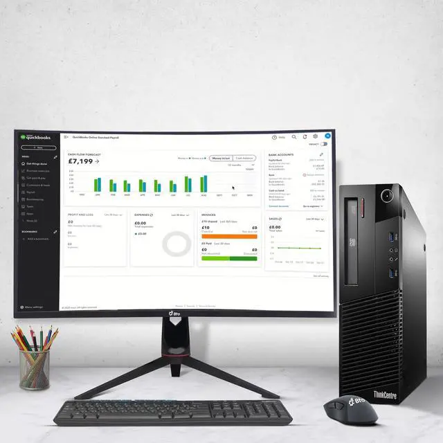Alt view image 6 of 7 - Lenovo ThinkCentre M83/M93 Desktop Computer PC Intel Quad Core i5-4570 upto 3.60GHz, 16GB DDR3 Ram, 512GB SSD, 24 in LED Monitor, Wi-Fi, BTO Keyboard & Mouse, Windows 10 Pro (Renewed)