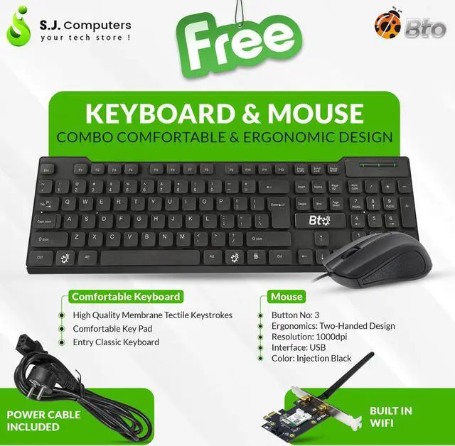 Alt view image 7 of 7 - Lenovo M800/M900 Desktop Computer PC, Intel Quad Core i5-6500 upto 3.60GHz, 16GB DDR4 Ram, 1TB HDD, Built-in Wi-Fi, 22 in LED Monitor, BTO Keyboard & Mouse, Windows 11 Pro (Renewed)