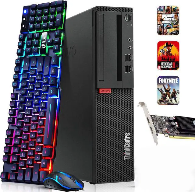 Main image of Lenovo M800/M900 Gaming Desktop Computer PC, Intel Quad Core i5-6500 upto 3.60GHz, 32GB DDR4 Ram, 1TB SSD, Wi-Fi, NVIDIA GTX 1050 Ti, BTO RGB Keyboard & Mouse, Windows 11 Pro (Renewed)