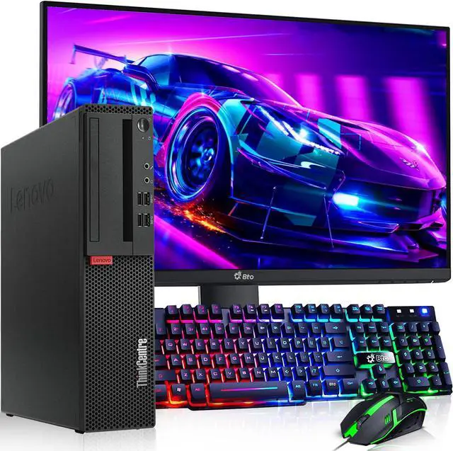 Main image of Lenovo M800/M900 Gaming PC Desktop Computer, Intel Quad Core i5-6500 upto 3.60GHz, 16GB DDR4 Ram, 256+1TB HDD, Wi-Fi, 22in LED, AMD RX 550, BTO RGB Keyboard & Mouse, Win 10 Pro (Renewed)