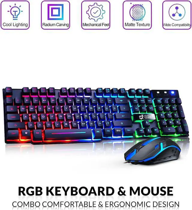Alt view image 6 of 7 - Lenovo M910 Gaming Desktop Computer PC, Intel Quad Core i5-7500 upto 3.80GHz, 16GB DDR4 Ram, 512GB SSD, 22in LED, Wi-Fi, AMD Radeon RX 550, BTO RGB Keyboard & Mouse, Win 10 Pro (Renewed)