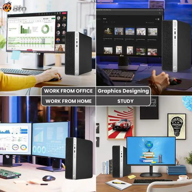 Alt view image 4 of 7 - HP EliteDesk 800 G3 Desktop Computer PC, Intel Quad Core i5-6500 upto 3.60GHz, 16GB DDR4 Ram, 256GB SSD, Built-in Wi-Fi , BTO Keyboard & Mouse, Windows 11 Professional (Renewed)