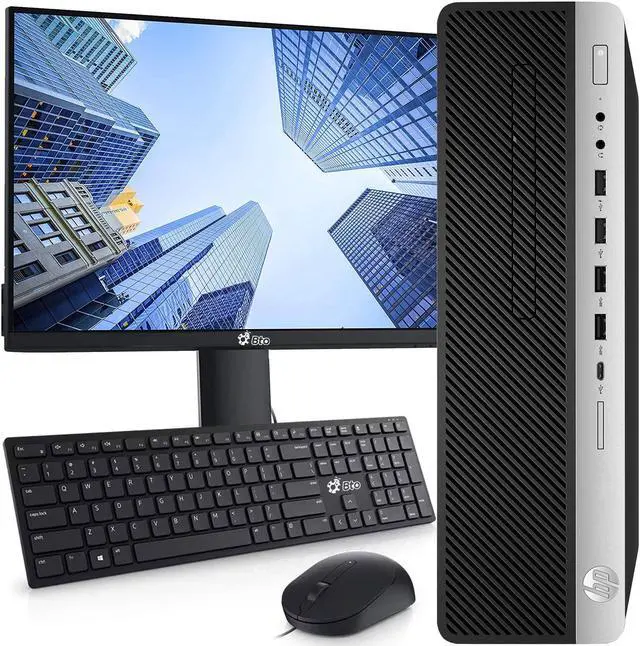 Main image of HP EliteDesk 800 G3 Desktop Computer PC, Intel Core i5-6500 upto 3.60GHz, 16GB DDR4 Ram, 1TB SSD, Built-in Wi-Fi , 24in LED Monitor, BTO Keyboard & Mouse, Windows 11 Professional (Renewed)