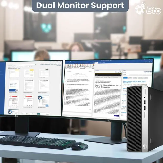 Alt view image 6 of 7 - HP 800 G3 Desktop Computer PC, Intel Quad Core i7-6700 upto 4.0GHz, 32GB DDR4 Ram, 1TB SSD, Built-in Wi-Fi , 24in LED Monitor, BTO Keyboard & Mouse, Windows 11 Professional (Renewed)
