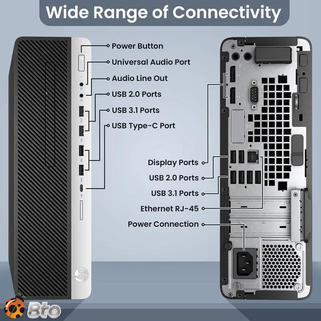 Alt view image 2 of 7 - HP EliteDesk 800 G3 Desktop Computer PC, Intel Quad Core i7-7700 upto 4.20GHz, 16GB DDR4 Ram, 512GB SSD, Built-in Wi-Fi , BTO Keyboard & Mouse, Windows 11 Professional (Renewed)