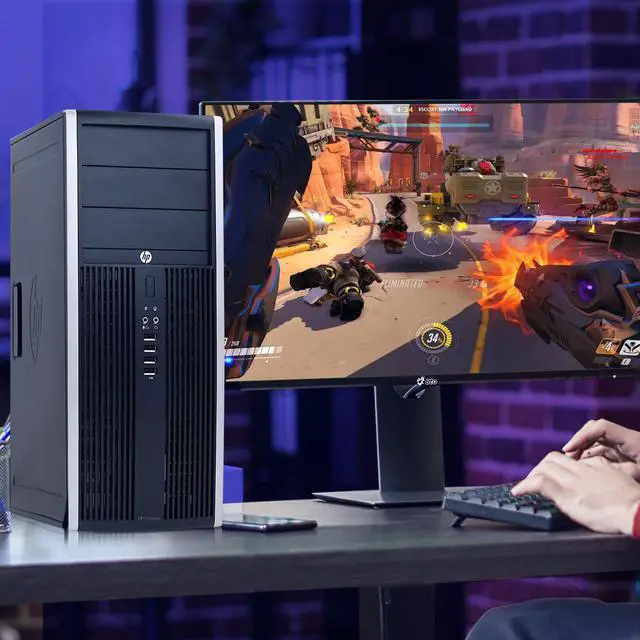 Alt view image 4 of 7 - HP Compaq Pro/Elite Tower Gaming PC Intel Quad Core i5-3470 16GB DDR3 Ram, 1TB SSD 24" LED Monitor, BTO RGB Keyboard & Mouse, Nvidia GTX 1660s 6gb DDR6, Window 10 Professional (Renewed)