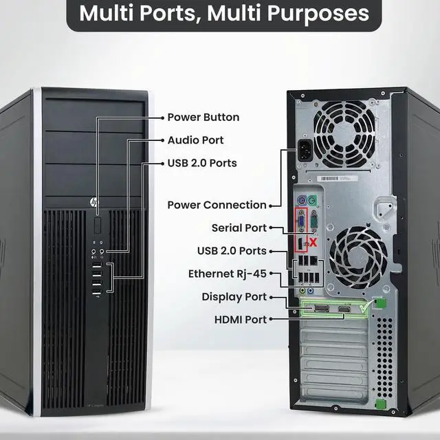 Alt view image 2 of 7 - HP Compaq Pro/Elite Tower Desktop Gaming PC Intel Quad Core i5-3rd 16GB DDR3 Ram, 1TB SSD, 22" LED Screen, BTO RGB Keyboard & Mouse, Nvidia GTX 1660s 6gb DDR6, Window 10 Professional (Renewed)