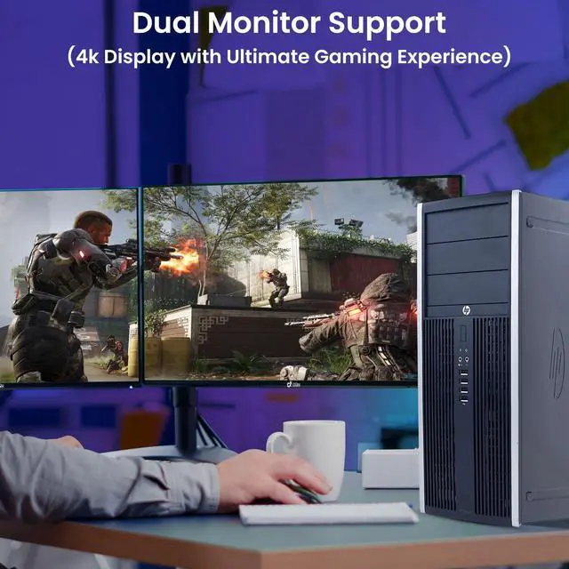 Alt view image 5 of 7 - HP Compaq Pro/Elite Tower Desktop Gaming PC Intel Quad Core i5-3rd 16GB DDR3 Ram, 1TB SSD, 22" LED Screen, BTO RGB Keyboard & Mouse, Nvidia GTX 1660s 6gb DDR6, Window 10 Professional (Renewed)