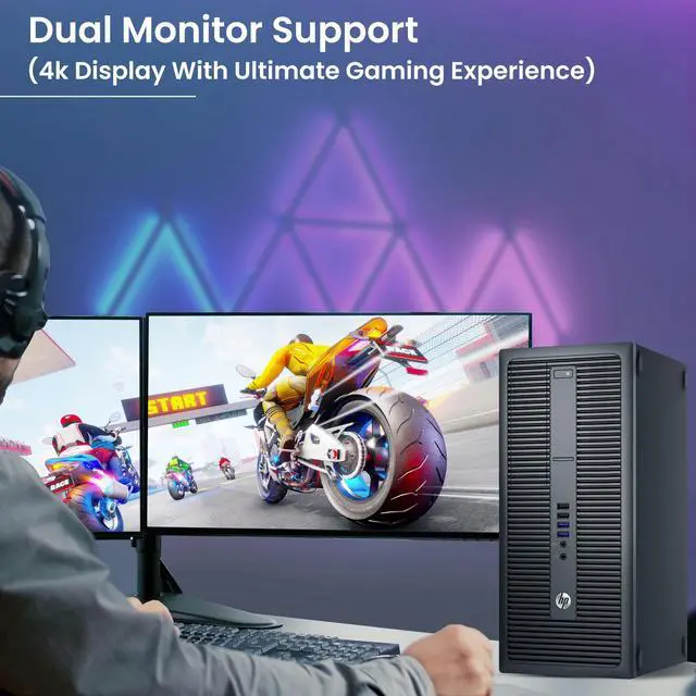 Alt view image 3 of 7 - HP ProDesk/EliteDesk G2 Tower Gaming PC Intel Quad Core i5-6500 64GB Ram 1TB SSD 24" LED BTO RGB Keyboard & Mouse, Nvidia GTX 1660s 6gb DDR6, Window 11 Professional (Renewed)