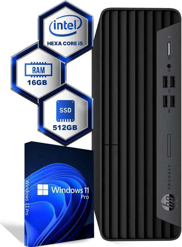 Main image of HP ProDesk 600 G6 SFF Computer Desktop PC, Intel Hexa Core i5-10th, 16GB DDR4 Ram, 512GB NVMe SSD, BTO Keyboard & Mouse, Built-in Wi-Fi, Windows 11 Professional (Renewed)