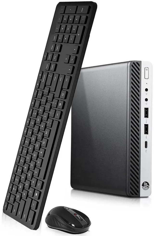 Main image of HP EliteDesk 800 G3 Tiny Desktop Computer PC, Intel Quad Core i5-6500T upto 3.10GHz, 8GB DDR4 Ram, 128GB NVME, Built-in Wi-Fi , Keyboard & Mouse, Windows 11 Professional (Refurbished)