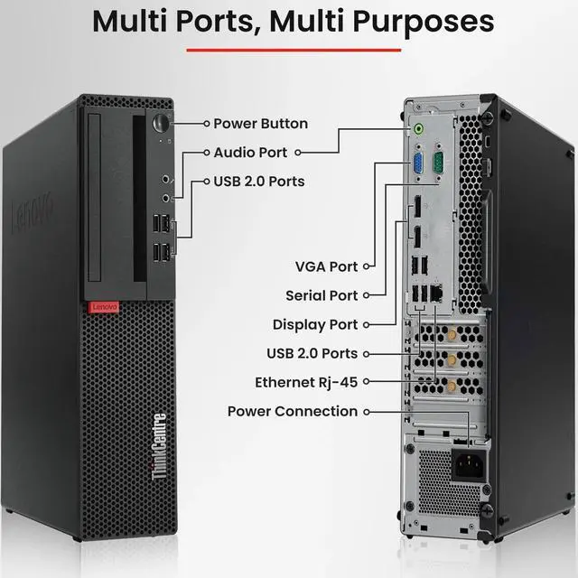 Alt view image 2 of 6 - Lenovo ThinkCentre SFF Desktop Computer PC, Intel Quad Core i5-6500 upto 3.60GHz, 16GB DDR4 Ram, 1TB SSD, Built-in Wi-Fi & Bluetooth, Wireless Keyboard & Mouse, Windows 11 Professional (Refurbished)