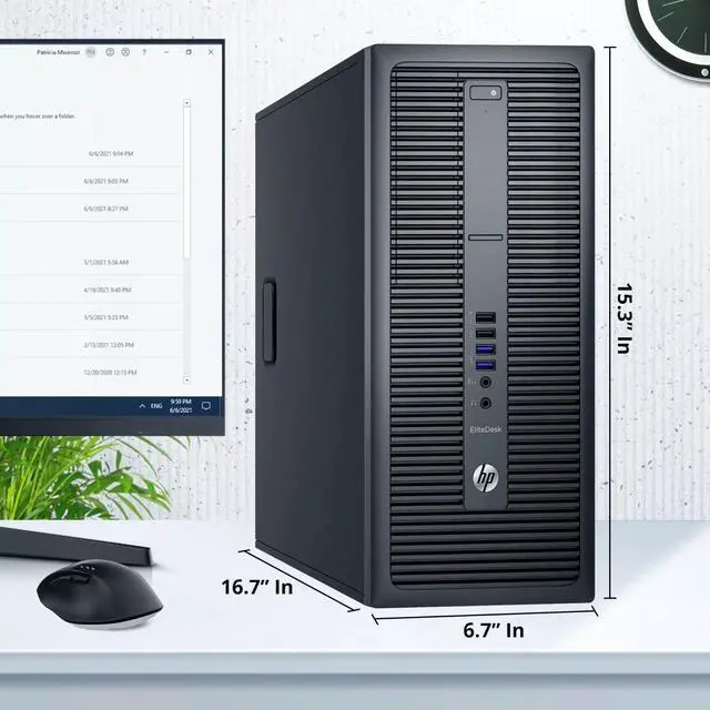Alt view image 3 of 6 - HP EliteDesk 800 G1 Tower Desktop Computer PC, Intel Quad Core i5-4570 upto 3.60GHz, 8GB DDR3 Ram, 500GB HDD, Built-in Wi-Fi , Keyboard & Mouse, Windows 11 Professional (Refurbished)