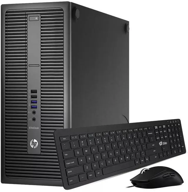 Main image of HP EliteDesk 800 G1 Tower Desktop Computer PC, Intel Quad Core i5-4570 upto 3.60GHz, 8GB DDR3 Ram, 500GB HDD, Built-in Wi-Fi , Keyboard & Mouse, Windows 11 Professional (Refurbished)