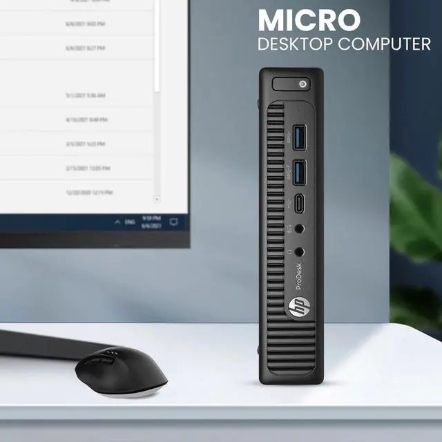 Alt view image 4 of 7 - HP EliteDesk 800 G2 Tiny Desktop Computer PC, Intel Quad Core i5-6500T upto 3.10GHz, 32GB DDR4 Ram, 1TB SSD,24 Inch Monitor, Built-in Wi-Fi , Keyboard & Mouse, Windows 11 Professional (Refurbished)