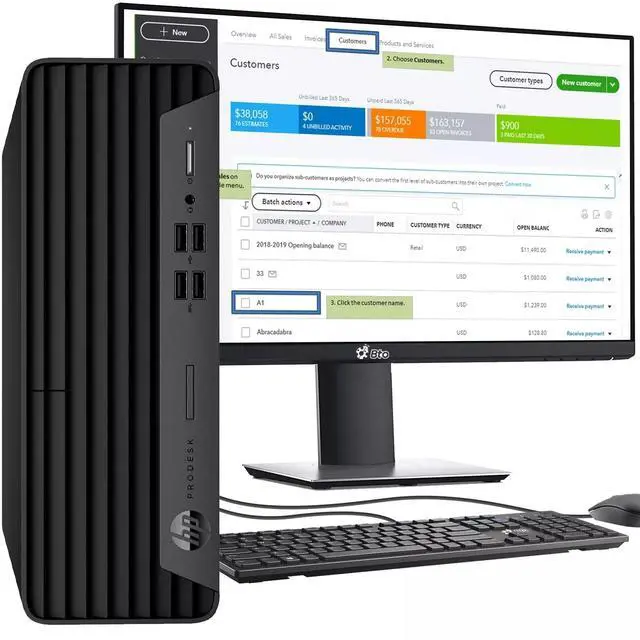 Main image of Restored HP ProDesk 600 G6 SFF Computer Desktop PC, Intel Hexa Core i5-10th, 64GB DDR4 Ram, 1TB SSD, 24Inch Monitor, Keyboard & Mouse, Built-in Wi-Fi, Windows 11 Professional (Refurbished)