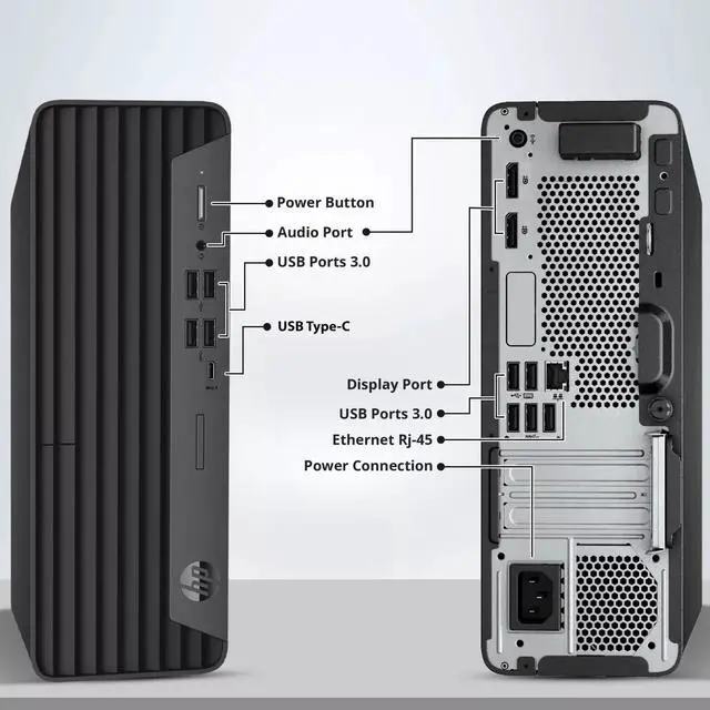 Alt view image 3 of 7 - Restored HP ProDesk 600 G6 SFF Computer Desktop PC, Intel Hexa Core i5-10th, 64GB DDR4 Ram, 1TB SSD, 24Inch Monitor, Keyboard & Mouse, Built-in Wi-Fi, Windows 11 Professional (Refurbished)
