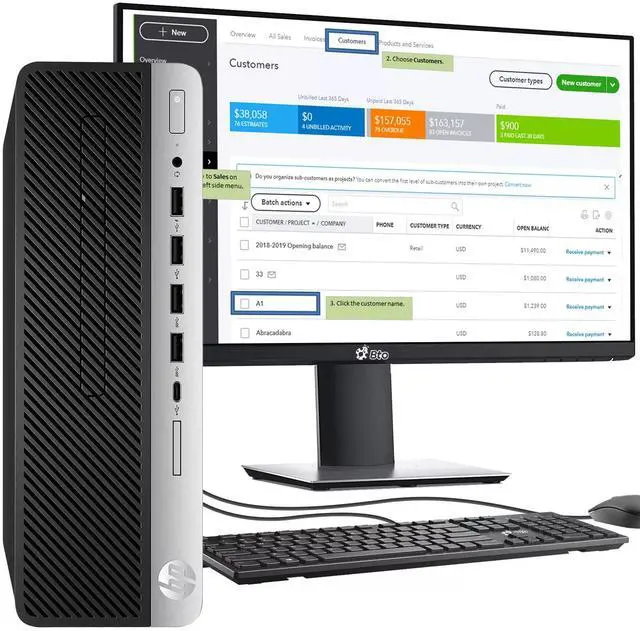 Main image of HP 600 G4 SFF Desktop Computer PC, Intel Hexa Core i5-8500 upto 4.10GHz, 32GB DDR4 Ram, 1TB NVMe, Built-in Wi-Fi , 24Inch Monitor, Wireless Keyboard & Mouse, Windows 11 Professional (Refurbished)