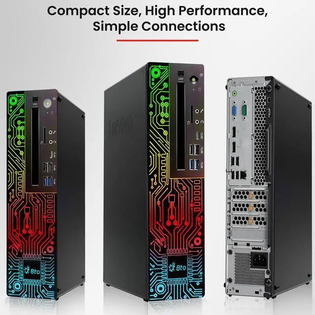Alt view image 4 of 7 - Lenovo ThinkCentre M920 Desktop SFF Computer PC Intel Hexa Core i5-8500 up to 4.10GHZ, 16GB DDR4 Ram, 1TB NVMe, NVIDIA GT1030,  Wi-Fi + Bluetooth, RGB Keyboard & Mouse, Windows 11 Pro (Refurbished)