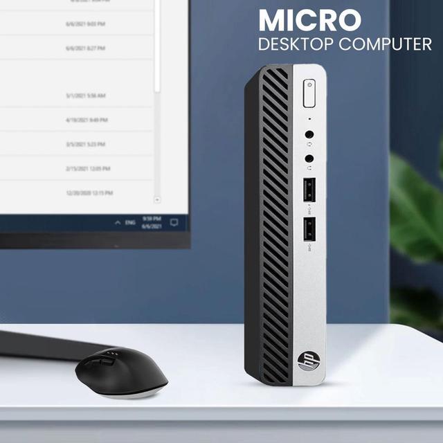 Alt view image 6 of 7 - HP 400 Tiny Desktop Mini Workstation PC Intel Core i5-8500T, 32GB DDR4 Ram, 512GB SSD, Wireless Keyboard & Mouse, 24Inch Monitor, Wi-Fi Adapter, Windows 11 Professional (Renewed)