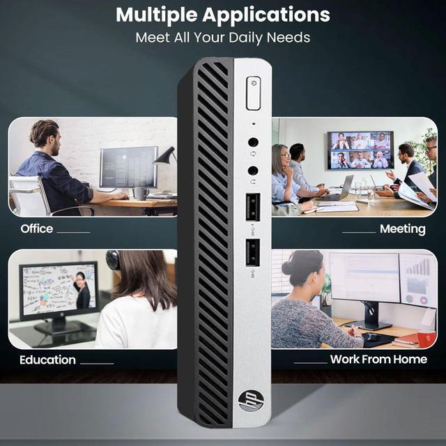 Alt view image 5 of 7 - HP 400 Tiny Desktop Mini Workstation PC Intel Core i5-8500T, 32GB DDR4 Ram, 512GB SSD, Wireless Keyboard & Mouse, 24Inch Monitor, Wi-Fi Adapter, Windows 11 Professional (Renewed)