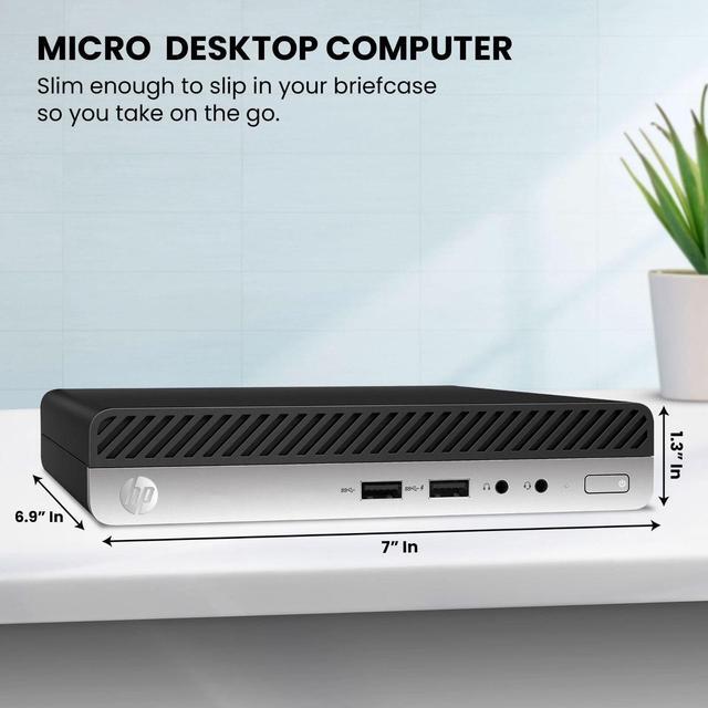Alt view image 7 of 7 - HP 400 Tiny Desktop Mini Workstation PC Intel Core i5-8500T, 32GB DDR4 Ram, 512GB SSD, Wireless Keyboard & Mouse, 24Inch Monitor, Wi-Fi Adapter, Windows 11 Professional (Renewed)