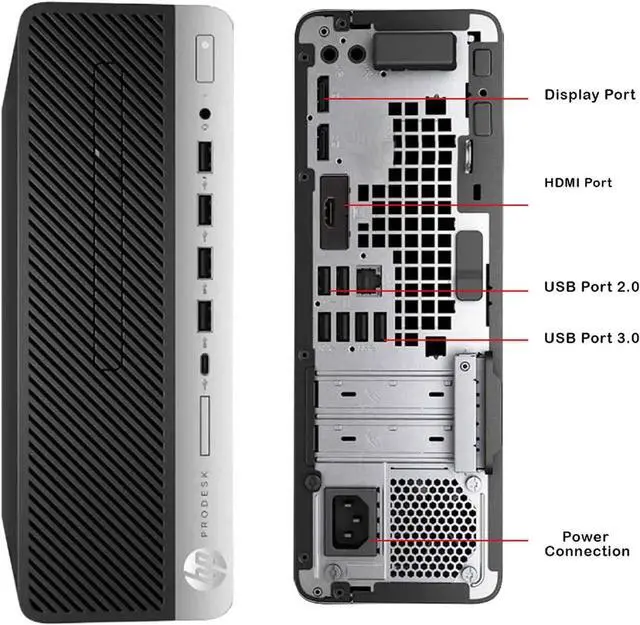 Alt view image 2 of 7 - HP 600 G4 SFF Desktop Computer PC, Intel Hexa Core i5-8500 upto 4.10GHz, 32GB DDR4 Ram, 1TB NVMe, NVIDIA GeForce GTX 1050Ti, Built-in Wi-Fi, RGB Keyboard & Mouse, Windows 11 Professional (Refurbished)
