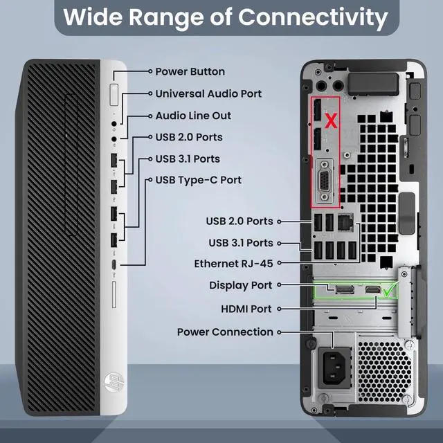 Alt view image 2 of 7 - HP 600 G4 SFF Desktop Computer PC, Intel Hexa Core i5-8500 upto 4.10GHz, 32GB DDR4 Ram, 512GB NVMe,NVIDIA GeForce GTX 1050Ti, Built-in Wi-Fi, RGB Keyboard & Mouse, Windows 11 Professional Refurbished