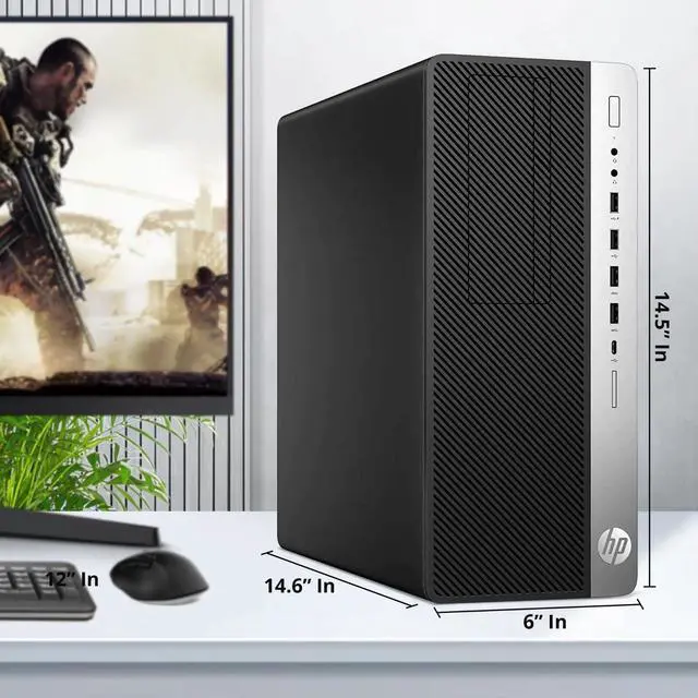 Alt view image 6 of 7 - Refurbished: HP Elite Desk 800 G3 Tower Desktop Computer PC, Intel Quad Core i5-6500 upto 3.60GHz, 32GB DDR4 Ram, 512GB SSD,NVIDIA GeForce GTX 1050Ti, Wi-Fi, RGB Keyboard & Mouse, Windows 11 Pro