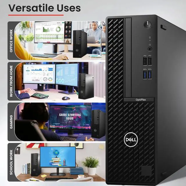 Alt view image 7 of 7 - Dell OptiPlex 3080 SFF Desktop Computer PC Intel Quad Core i5-10500 up to 4.50GHz, 32GB DDR4 Ram,512GB SSD,NVIDIA GeForce GTX 1050Ti, Wi-Fi Adapter, RGB Keyboard & Mouse, Windows 11 Pro (Renewed)