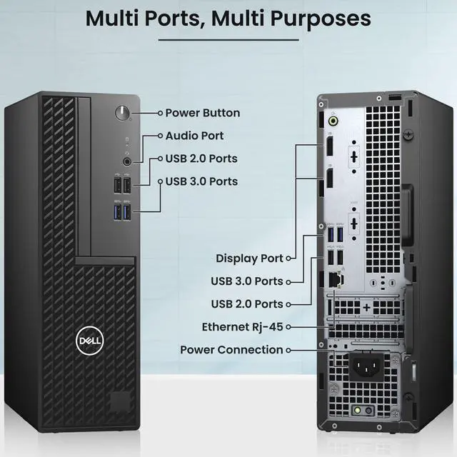 Alt view image 3 of 6 - Dell OptiPlex 3080 SFF Desktop Computer PC Intel Quad Core i5-10500 up to 4.50GHz, 16GB DDR4 Ram,512GB SSD,22 Inch Monitor, Wi-Fi, Wireless Keyboard & Mouse, Windows 11 Pro (Renewed)