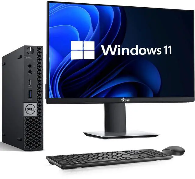Main image of Dell OptiPlex 3040 Tiny Desktop PC, Intel Quad Core i5-6500 6th Gen Processor up to 3.10 GHz, 16GB DDR4 Ram, 128GB SSD , 22 Inch monitor, Keyboard & Mouse, Wi-Fi, Windows 11 Professional (Renewed)