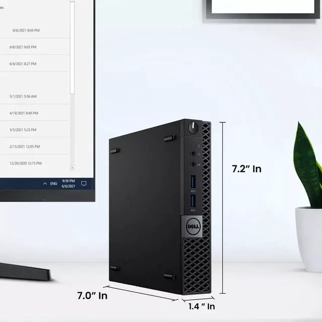 Alt view image 6 of 6 - Dell OptiPlex 3040 Tiny Desktop PC, Intel Quad Core i5-6500 6th Gen Processor up to 3.10 GHz, 16GB DDR4 Ram, 512GB SSD ,Dual 22 Inch monitor, Keyboard & Mouse, Wi-Fi, Windows 11 Professional (Renewed)