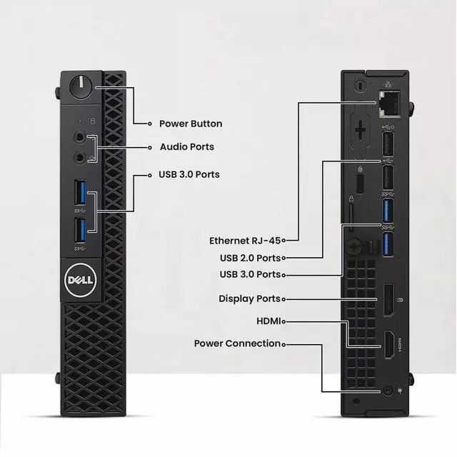 Alt view image 2 of 6 - Dell OptiPlex 3040 Tiny Desktop PC, Intel Quad Core i5-6500 6th Gen Processor up to 3.10 GHz, 16GB DDR4 Ram, 512GB SSD ,Dual 22 Inch monitor, Keyboard & Mouse, Wi-Fi, Windows 11 Professional (Renewed)
