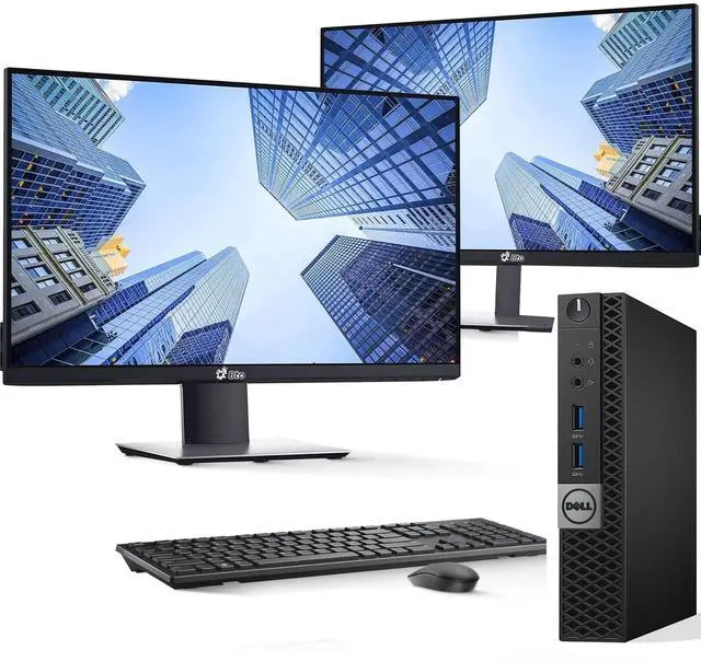 Main image of Dell OptiPlex 3040 Tiny Desktop PC, Intel Quad Core i5-6500 6th Gen Processor up to 3.10 GHz, 16GB DDR4 Ram, 1TB SSD ,Dual 22 Inch monitor, Keyboard & Mouse, Wi-Fi, Windows 11 Professional (Renewed)