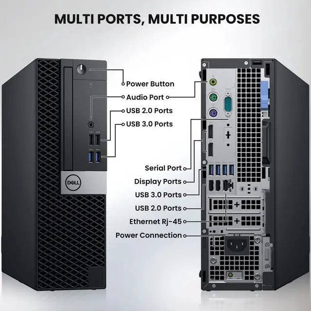Alt view image 3 of 6 - Dell OptiPlex 5060 Desktop SFF Computer PC Intel Core i5-8500 up to 4.10GHz, 16GB DDR4 Ram,1TB SSD, Wi-Fi, Keyboard & Mouse, Windows 11 Pro (Renewed)