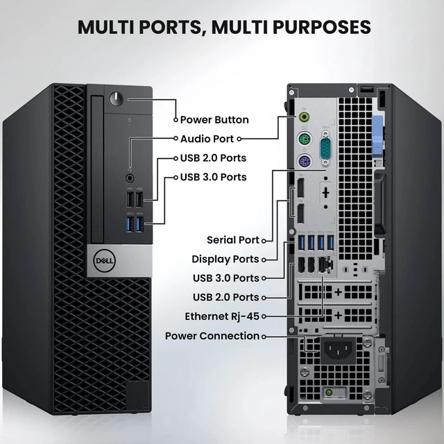 Alt view image 3 of 6 - Dell OptiPlex 5060 Desktop SFF Computer PC Intel Core i5-8500 up to 4.10GHz, 32GB DDR4 Ram,256GB SSD, Wi-Fi, Keyboard & Mouse, Windows 11 Pro (Renewed)