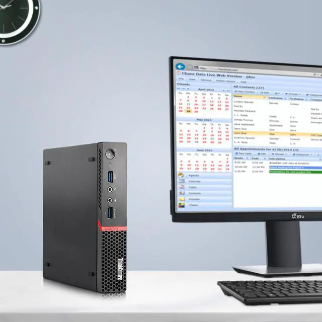 Alt view image 3 of 6 - Lenovo ThinkCentre M900 Mini Computer PC Intel Quad Core i5-6500T, 8GB DDR4 Ram, 128GB SSD, 22 Inch Monitor, Keyboard & Mouse, Wi-Fi, Windows 11 Professional (Renewed)
