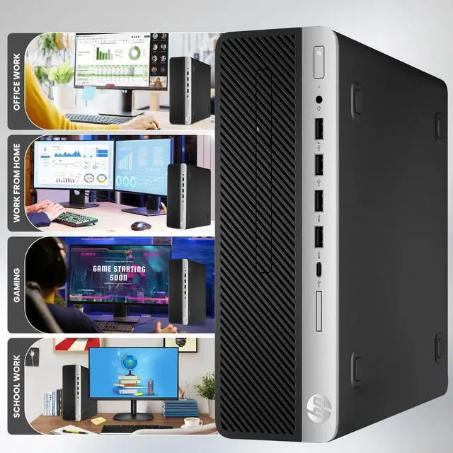Alt view image 7 of 7 - HP 800 G4 SFF Desktop Computer PC, Intel Quad Core i5-8500 upto 4.10GHz, 16GB DDR4 Ram, 1TB SSD, NVIDIA GT 1030, Wi-Fi, RGB Keyboard & Mouse, Windows 11 Professional (Refurbished)