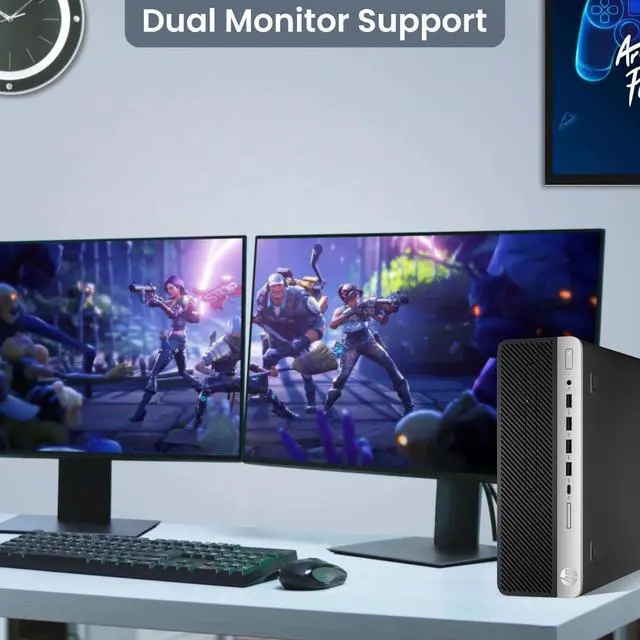 Alt view image 4 of 7 - HP 800 G4 SFF Desktop Computer PC, Intel Quad Core i5-8500 upto 4.10GHz, 32GB DDR4 Ram, 512GB SSD, NVIDIA GT1030, Wi-Fi & Bluetooth, RGB Keyboard & Mouse, Windows 11 Professional (Refurbished)