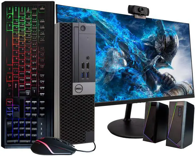 Main image of Dell OptiPlex SFF Gaming Computer PC Intel Quad Core i5-6500 up to 3.60GHz, 16GB DDR4 Ram,256GB SSD,NVIDIA GeForce GTX 1050Ti, 22 Inch Monitor, Wi-Fi, Keyboard & Mouse, Windows 11 Pro (Renewed)