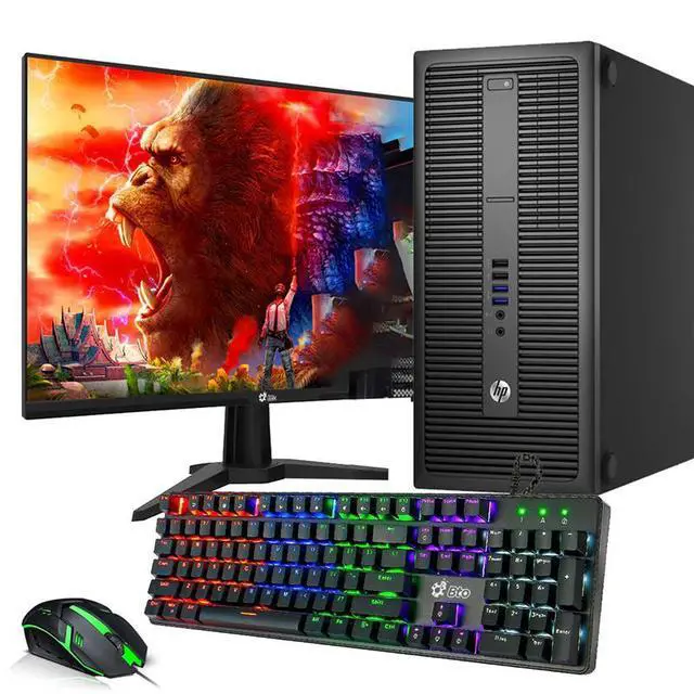 Main image of HP EliteDesk 800 G1 Tower Desktop Computer PC, Intel Quad Core i5-4570 upto 3.60GHz,16GB DDR3 Ram, 512GB SSD, NVIDIA GT1030, 22Inch Monitor,Wi-Fi , Keyboard & Mouse, Win 11 Professional (Refurbished)