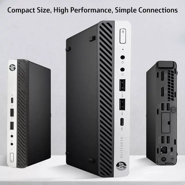Alt view image 3 of 7 - HP EliteDesk 800 G3 Tiny Desktop Computer PC, Intel Core i7-7700T upto 3.80GHz, 32GB DDR4 Ram, 128GB SSD, 22Inch Monitor, Built-In Wi-Fi , Keyboard & Mouse, Windows 11 Professional (Refurbished)